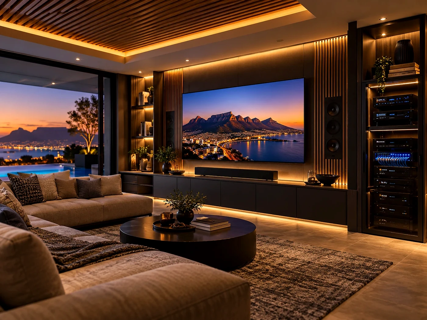 Finished AV and network integrated entertainment space