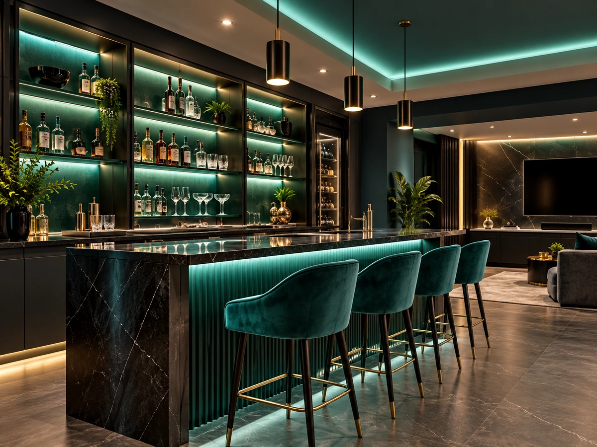 Luxury bespoke entertainment bar