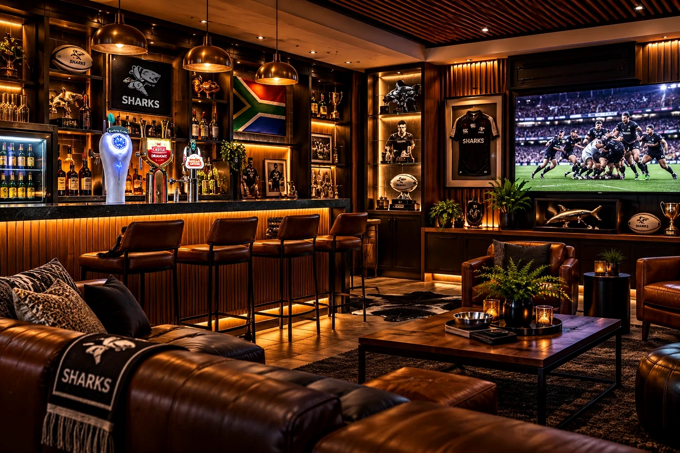 Finished South African themed man cave