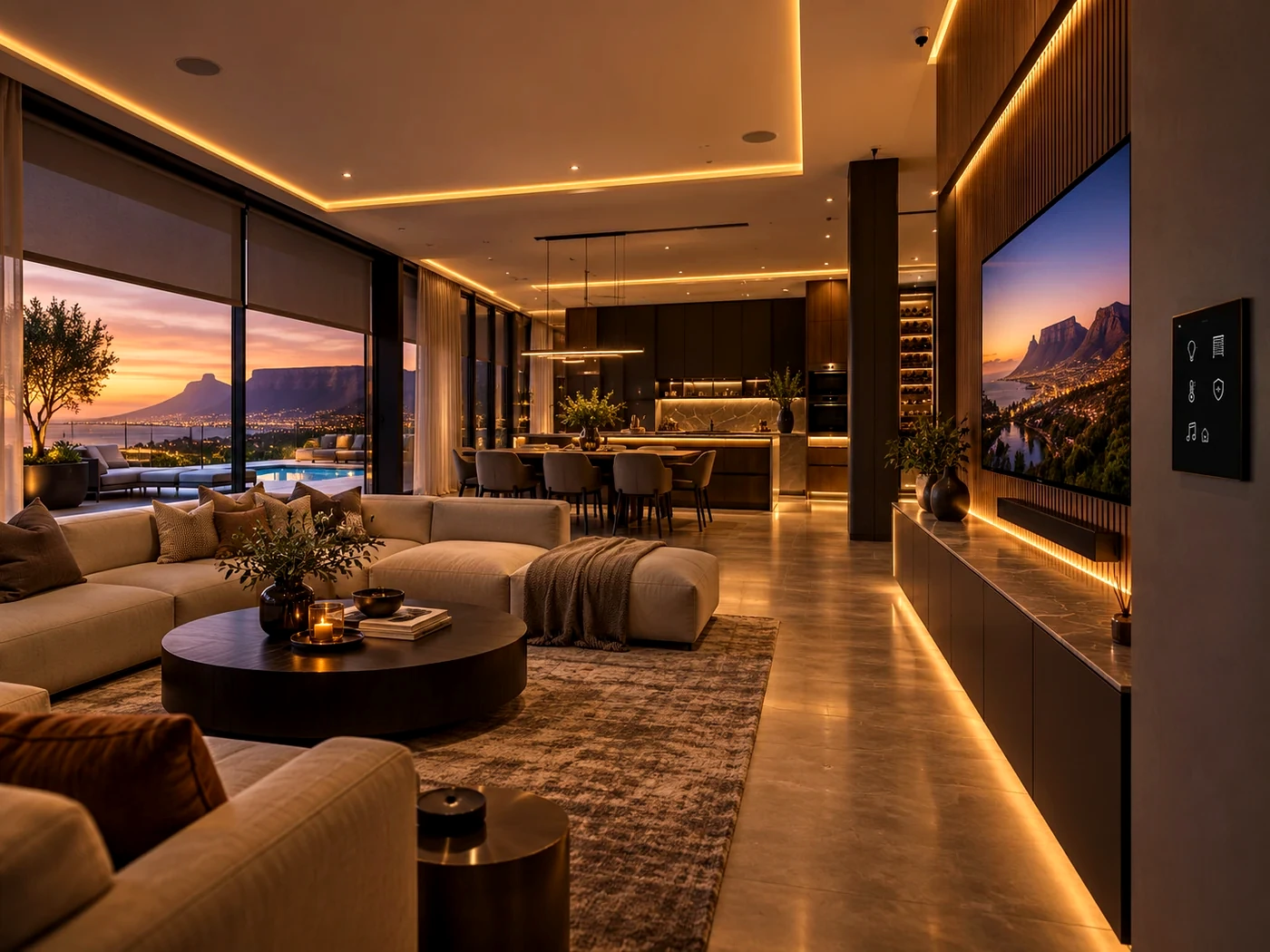 Finished integrated smart home living space